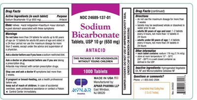 Sodium Bicarbonate Tablets USP 650mg 1000s label.jpg Label-Sodium Bicarbonate Tablets USP 650mg 1000s count - Sodium Bicarbonate Tablets USP 650mg 1000s label